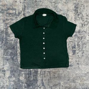 Garage green cropped polo